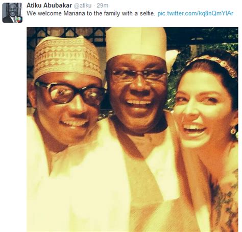 Atiku Abubakar pictured with newly married son & daughter-in-law