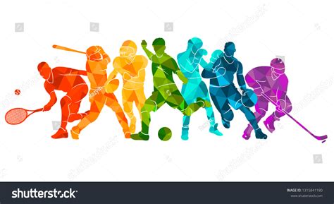 Color Sport Background Football Basketball Hockey Stock Vector (Royalty Free) 1315841180 ...