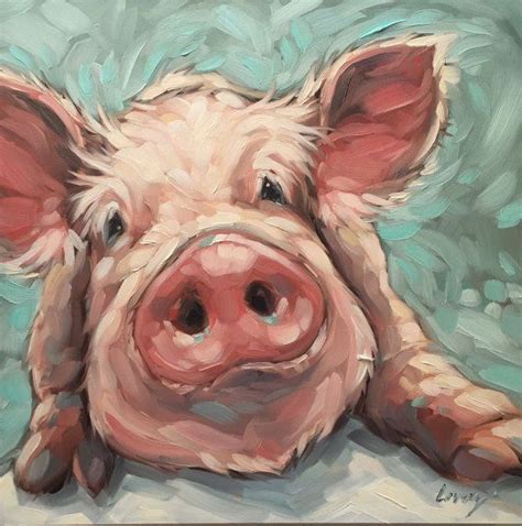 Pig Painting Original Impressionistic Oil Painting of a Sweet | Etsy ...