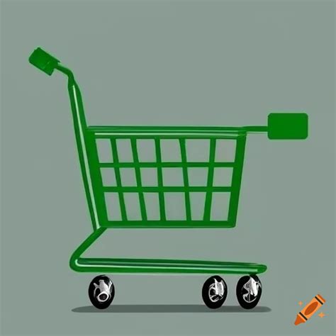 Green shopping cart icon on Craiyon