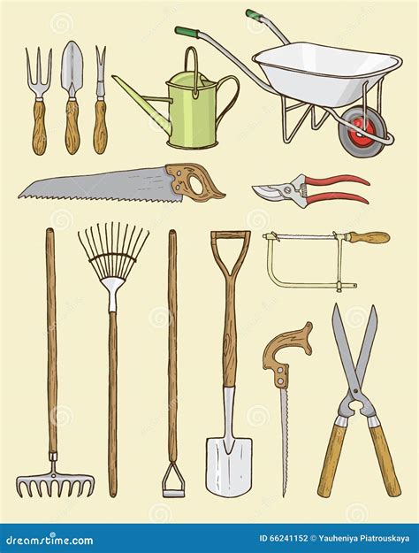 Garden tools illustration stock vector. Illustration of flat - 66241152