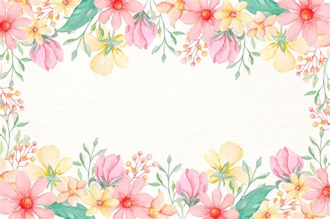 Free Vector | Watercolor flowers wallpaper in pastel colors