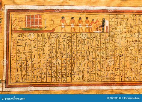 Ancient Egyptian Papyrus With Hieroglyphic. Antique Manuscript ...