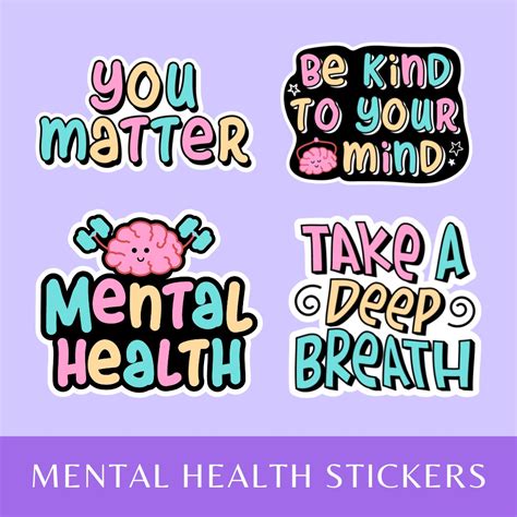 Mental Health/Self Love Stickers | 10 pcs | Matte Laminate, Waterproof ...