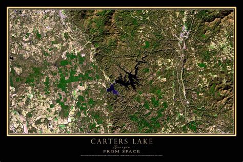 Carters Lake Georgia Satellite Poster Map | Carter lake, Map poster, Lake