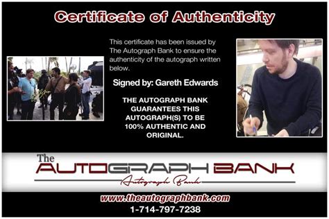 Gareth Edwards signed AUTHENTIC 10x15|Free Ship|The Autograph Bank