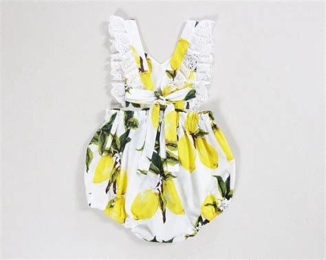 Lace Baby Girl Outfit Lemon Baby Girl Clothes Yellow Baby - Etsy