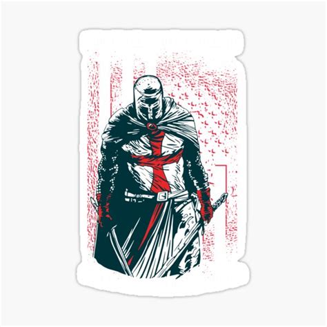 "Knight Templar Crusader American Flag, Crusader Warrior Cross" Sticker ...