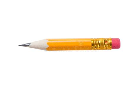 Very Short Yellow Pencil with a Rubber Stock Image - Image of work, draw: 8275113