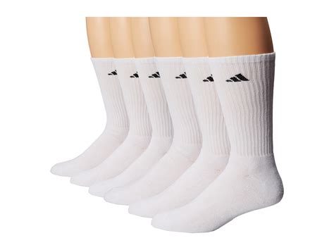 Adidas originals Athletic 6-pack Crew Socks in White for Men | Lyst