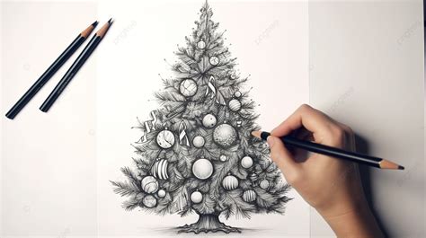 صورة تظهر شخصًا يرسم شجرة عيد الميلاد, صورة رسم شجرة عيد الميلاد صورة ...