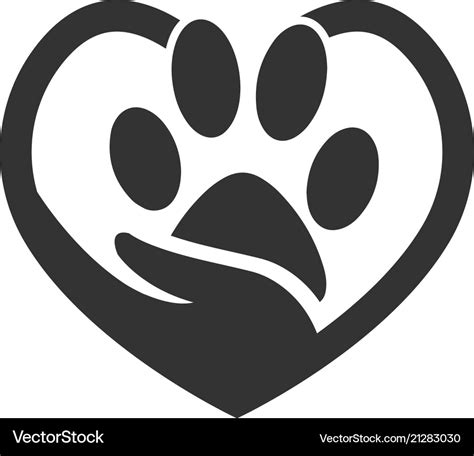 Love pet logo design Royalty Free Vector Image