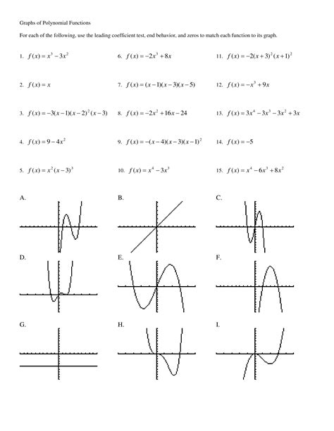 Worksheet Graphing Polynomial Functions - Printable Calendars AT A GLANCE