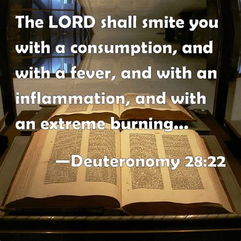 Deuteronomy 28:22 The LORD shall smite you with a consumption, and with ...