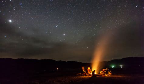 Night Camping Under The Stars Mountains Stock Photo - Download Image Now - iStock