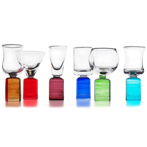 Colored Shot Glasses - Set of 6 | Set of Six Different shaped Shot and Liqueur | UncommonGoods