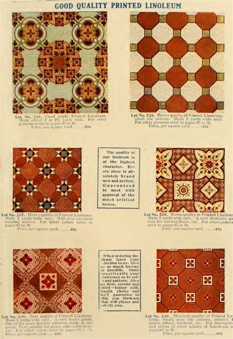 Printed linoleum patterns from 1908 catalog. | Linoleum, Victorian interiors, Pattern