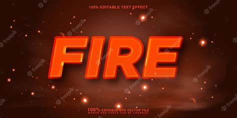 Premium Vector | 3d fire mockup text style effect