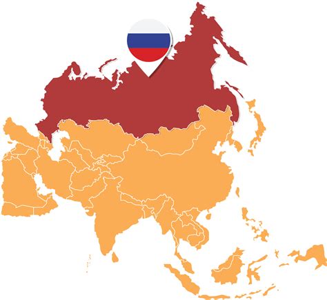 Russia map in Asia, Icons showing Russia location and flags. 23841341 PNG