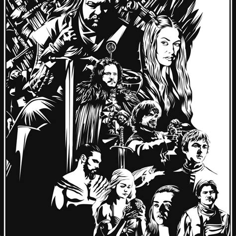 Black and White vector illustration for Game of Thrones | Illustration or graphics contest