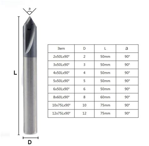 90 Degrees 2 Flute Chamfer End Mill - M3Tools