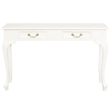 Queen Ann Mahogany Timber 2 Drawer Sofa Table - White - Notbrand