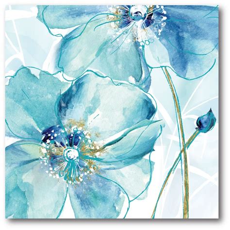 Courtside Market Light Blue Flower I Gallery-Wrapped Canvas Wall Art ...