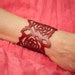 Laser cut leather bracelet cuff with roses design