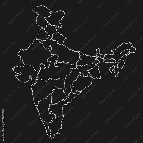 High resolution transparent latest state outline map of India Stock ...