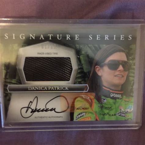 DANICA PATRICK PRESS PASS Signature Series AUTOGRAPH CARD Tire Swatch ...