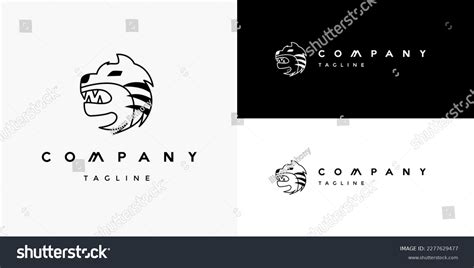 Tiger Head Face Black White Logo Stock Vector (Royalty Free) 2277629477 | Shutterstock