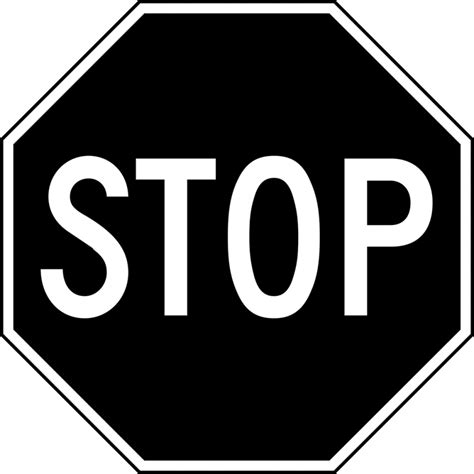 Stop sign black and white clip art - WikiClipArt