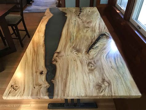 Live Edge Elm Dining Table Top – Residential Furniture - Wood From The Hood