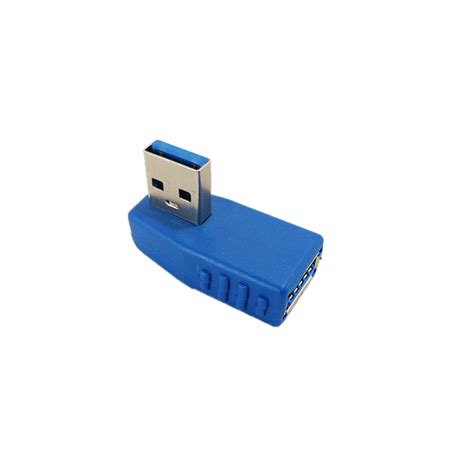 USB 3.0 Right Angle A Male to A Female Adapter - Blue