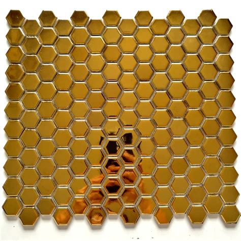 26mm hexagon glossy Matt surface Gold Porcelain Ceramic mosaic tile ...