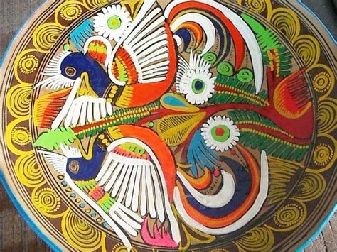 Large Vintage Colorful Mexican Pottery Bowl