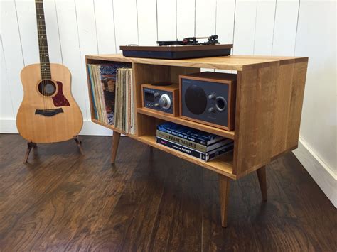 New mid century modern record player console turntable stereo