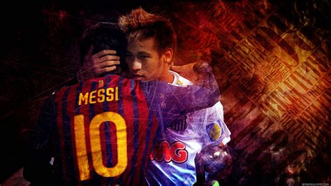 Neymar hugging Messi wallpaper - Neymar Wallpapers