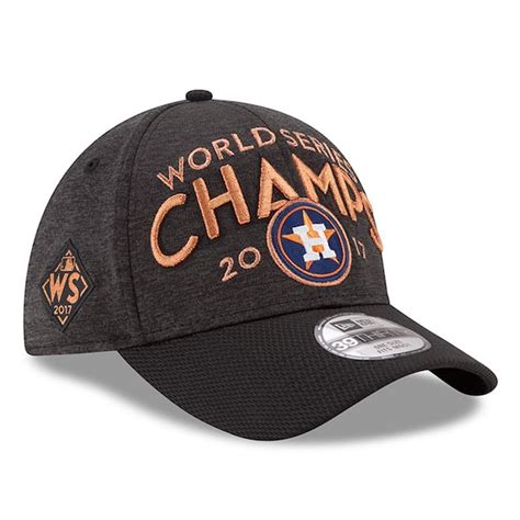 Men's Houston Astros New Era Graphite 2017 World Series Champions Locker Room 39THIRTY Flex Hat ...