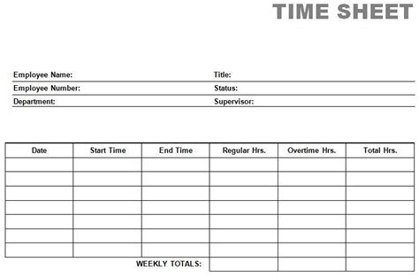 Printable Blank PDF Time Card Time Sheets | Templates printable free, Card templates free, Card ...