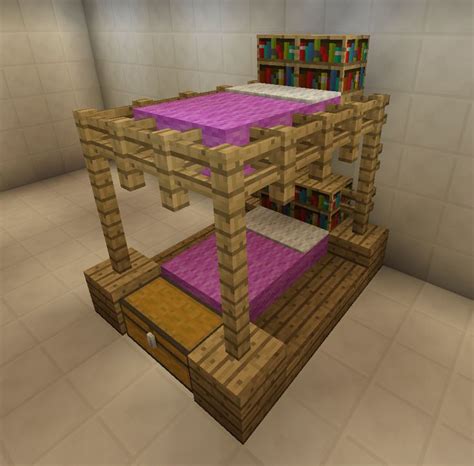 Pink bunk beds in Minecraft | Minecraft furniture, Minecraft tutorial, Minecraft decorations