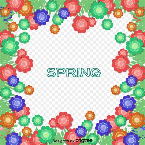 Spring Flower Border Hd Transparent, Beautiful Spring Flower Border, Spring Vector, Flower ...