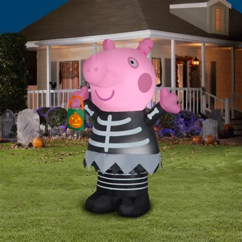 PEPPA PIG SKELETON Halloween Airblown Inflatable GEMMY 4.5 ft Greeter ...