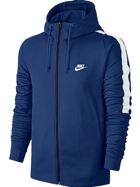 Nike - Nike NSW Tribute Men's Casual Fashion Full Zip Hoodie Blue/White ...