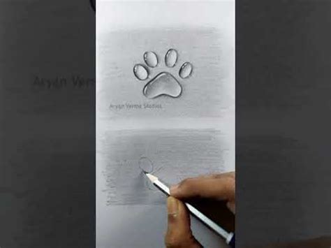 Cat footprint???? 3D drawing tutorial #shorts