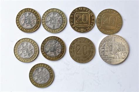 Collection of nine assorted Austrian coins,