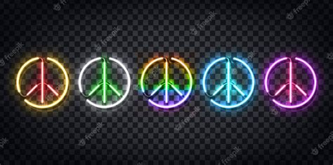 Neon Colored Peace Signs Backgrounds