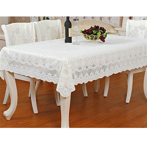 White Embroidered Tablecloth Rectangle Lace Table Cloth Cover Wedding Party | eBay