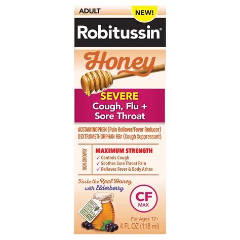 Robitussin Honey Maximum Strength Severe Cough, Flu + Sore Throat - Shop Cough, cold & flu at H-E-B