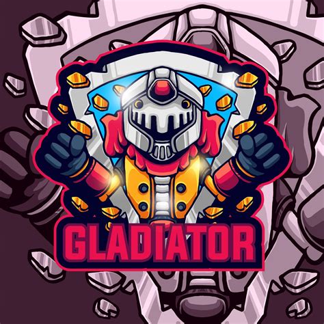 the gladiator logo mascot gaming 15487248 Vector Art at Vecteezy